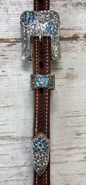 Glitzer Buckle-Set aquamarine